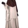 Tunique Anisley Taupe Nude x Jupe Portefeuille Taupe Nude x Maxi Hijab XXL Chocolat by Oummi Abi Moi