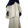 Tunique Anisley Olive x Jupe Portefeuille Olive x Maxi Hijab XXL Noir by Oummi Abi Moi