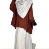 Tunique Anisley Marron Rouille x Jupe Portefeuille Greige x Khimar 140 Greige by Oummi Abi Moi