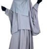 Tunique Anisley Gris Lilas x Jupe Portefeuille Gris Lilas x Maxi Khimar Classique Gris Lilas by Oummi Abi Moi