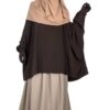 Tunique Anisley Chocolat x Jupe Portefeuille Taupe Nude x Maxi Hijab XXL Camel by Oummi Abi Moi