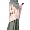 Tunique Anisley Beige x Sous Abaya Olive x Khimar 140 Olive by Oummi Abi Moi