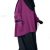 Tunique Anisley Aubergine x Sous Abaya Noir x Maxi Hijab XXL Noir by Oummi Abi Moi