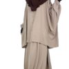 Chemise Anisley Taupe Nude x Jupe Portefeuille Taupe Nude x Maxi Hijab XXL Chocolat by Oummi Abi Moi