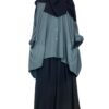 Chemise Anisley Gris Foncé x Sous Abaya Noir x Maxi Hijab XXL Noir by Oummi Abi Moi