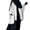 Chemise Anisley Greige x Sous Abaya Noir x Maxi Hijab XXL Noir by Oummi Abi Moi