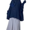 Chemise Anisley Bleu Nuit x Jupe Portefeuille Gris Lilas x Maxi Hijab XXL Bleu Marine by Oummi Abi Moi