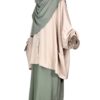 Chemise Anisley Beige x Sous Abaya Olive x Khimar 140 Olive by Oummi Abi Moi