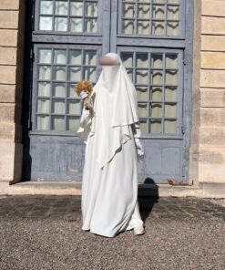 Abaya Manches Bouffantes Blanche Mariage Caviary