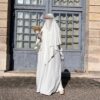 Khimar 3 Voiles Blanc Mariage Caviary Premium by Oummi Abi Moi