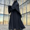 Abaya Caly Whool Peach Noire by Oummi Abi Moi