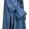 Tunique Assouan Premium Bleu Nuit x Sous Abaya Noire x Maxi Hijab XXL Noir by Oummi Abi Moi