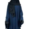 Tunique Assouan Premium Bleu Nuit x Sous Abaya Noire x Maxi Hijab XXL Noir by Oummi Abi Moi