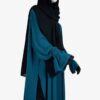 Tunique Assouan Premium Vert Emeraude x Sous Abaya Noire x Maxi Hijab XXL Noir by Oummi Abi Moi