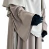 Tunique Assouan Premium Taupe Nude x Jupe Greige x Maxi Khimar 140 Greige by Oummi Abi Moi