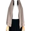Cape Melissa Mousseline Premium Taupe Nude x Jupe Porte Feuille Noire by Oummi Abi Moi