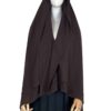 Cape Melissa Mousseline Premium Chocolat x Jupe Porte Feuille Noire by Oummi Abi Moi