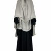 Cape Melissa Mousseline Premium Greige x Tunique Anisley Noire x Jupe Porte Feuille Noire by Oummi Abi Moi