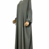 Abaya-Manches-Bouffantes-Whool-Peach-Premium-Olive
