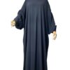 Abaya Manches Bouffantes WhoolPeach Premium Gris Foncé by Oummi Abi Moi