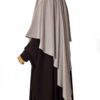 Maxi Khimar Caviary Prestige Taupe Nude x Abaya Saoudienne Caviary Prestige Chocolat by Oummi Abi Moi