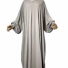 Abaya-Manches-Manches-Ballons-Bubble-Whool-Peach-Premium-Greige-by-Oummi-Abi-Moi