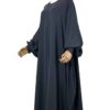 Abaya-Manches-Manches-Ballons-Bubble-Whool-Peach-Premium-Gris-Fonce-by-Oummi-Abi-Moi