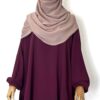 Maxi Hijab XXL Vieux Rose x Tunique Anisley Caviary Prestige Prune x Jupe Portefeuille Caviary Prestige Vieux Rose by Oummi Abi Moi