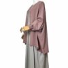 Chemise Anisley Caviary Prestige Vieux Rose x Abaya Manches Bouffantes Caviary Prestige Greige by Oummi Abi Moi