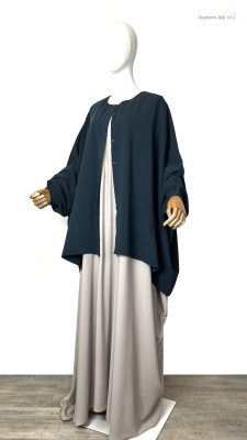 Chemise Anisley Caviary Prestige Gris Foncé x Abaya Manches Bouffantes Caviary prestige Greige by Oummi Abi Moi