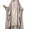 Jilbab-2-pieces-Whool-Peach-Premium-Taupe-Nude
