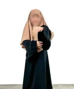 Mini Abaya Caly Whool Peach Noir by Oummi Abi Moi