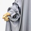 Abaya Bubble WhoolPeach Premium Gris Lilas by Oummi Abi Moi