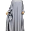 Abaya Bubble WhoolPeach Premium Gris Lilas by Oummi Abi Moi