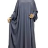 Abaya Bubble WhoolPeach Premium Gris Mauve by Oummi Abi Moi