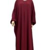 Abaya Manches Bouffantes WhoolPeach Premium Bordeaux by Oummi Abi Moi