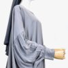 Abaya Manches Bouffantes WhoolPeach Premium Gris Lilas by Oummi Abi Moi
