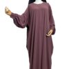 Abaya Manches Bouffantes WhoolPeach Premium Taupe Rose by Oummi Abi Moi