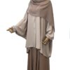Chemise Anisley Premium Beige x Jupe Porte Feuille Premium Beige Nude x Maxi Hijab XXL Beige Nude by Oummi Abi Moi