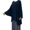 Chemise Anisley Premium Bleu Nuit x Jupe Longue Premium Gris Mauve by Oummi Abi Moi