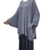 Chemise Anisley Premium Gris Lilas x Jupe Longue Premium Gris Mauve by Oummi Abi Moi