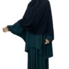 Chemise Anisley Premium Vert Intense x Jupe Porte Feuille Premium Vert Intense x Maxi Hijab XXL Noir by Oummi Abi Moi