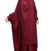 Jilbab 2 Pièces WhoolPeach Premium Bordeaux by Oummi Abi Moi