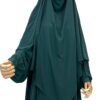 Maxi Khimar 140 WhoolPeach Premium Vert Intense x Abaya Manches Bouffantes WhoolPeach Premium Vert Intense by Oummi Abi Moi