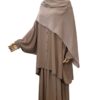 Chemise Anisley Premium Beige Nude x Jupe Porte Feuille Beige Nude x Maxi Hijab XXL Beige Nude by Oummi Abi Moi