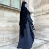 Abaya Bubble Manches Ballons Whool Peach Dos by Oummi Abi Moi
