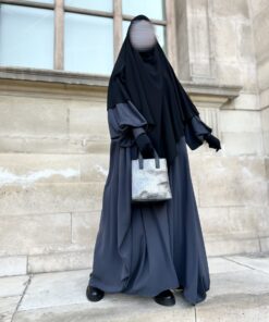 Abaya Bubble Manches Ballons Whool Peach Face by Oummi Abi Moi