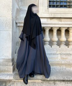Abaya Bubble Manches Ballons Whool Peach Principal by Oummi Abi Moi