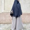 Abaya Manches Bouffantes Greige Whool Peach Poche