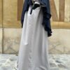 Abaya Manches Bouffantes Greige Whool Peach Poche